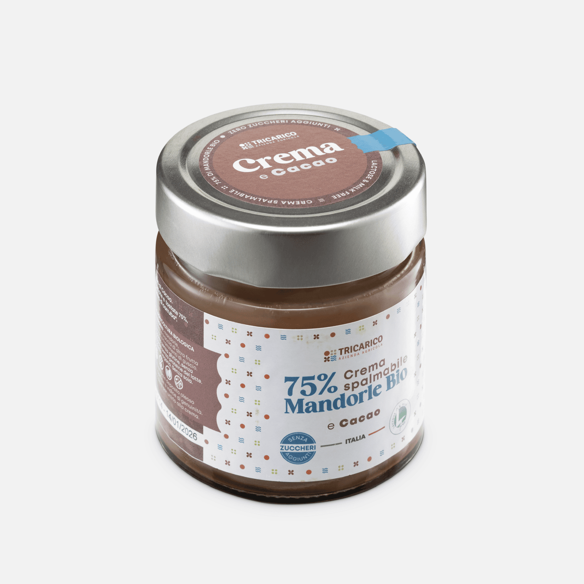 Crema 75% Mandorle Bio e Cacao - Senza zuccheri aggiunti