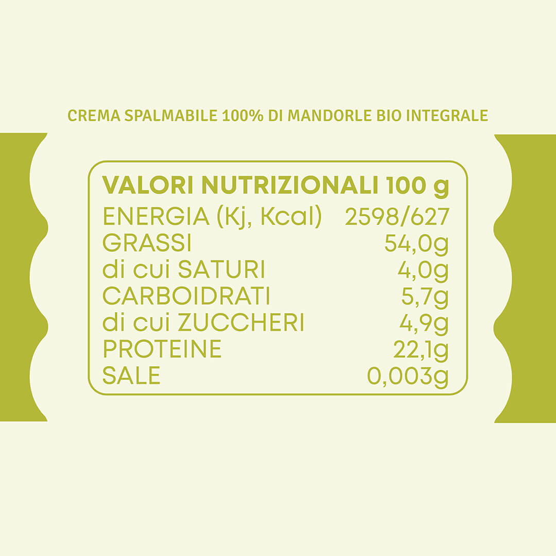 Crème d'amandes entières 100% biologique