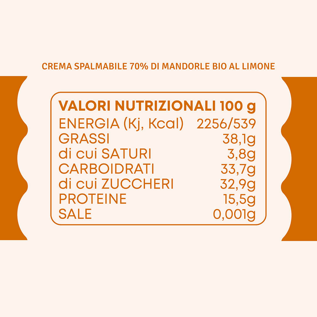 Crème d'amandes bio citron et curcuma